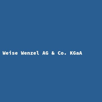 Hersteller: Weise Wenzel AG &amp; Co. KGaA